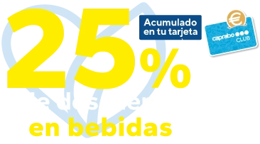 25% de descuento en begidas