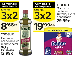 Oferta 3x2 en los productos señalizados