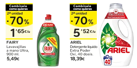 2ª unidad -70% en los productos señalizados