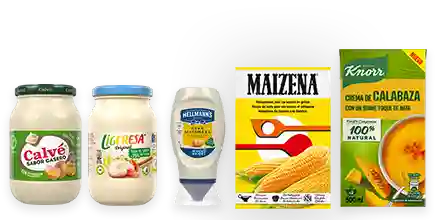 Productos Hellmann's, Ligeresa, Calvé, Knorr y Maizena