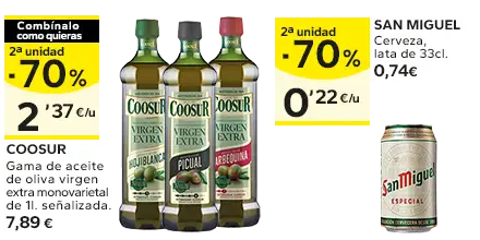 2ª unidad -70% en los productos señalizados