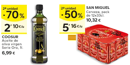 2ª unidad -50% en los productos señalizados