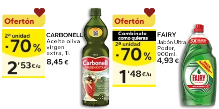 2ª unidad -70% en los productos señalizados
