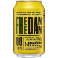 Cervesa sense alcohol sabor llimona FREE DAMM, llauna 33 cl