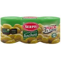 Olives farcides d`anxova EL SERPIS, pack 3x120 g