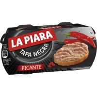 Paté picant LA PIARA Tapa Negra, pack 2x73 g