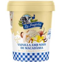 Helado de vainilla-nueces de macadamia LA FAGEDA, tarrina 500 ml