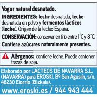 Iogurt desnatat natural EROSKI basic, pack 6x125 g