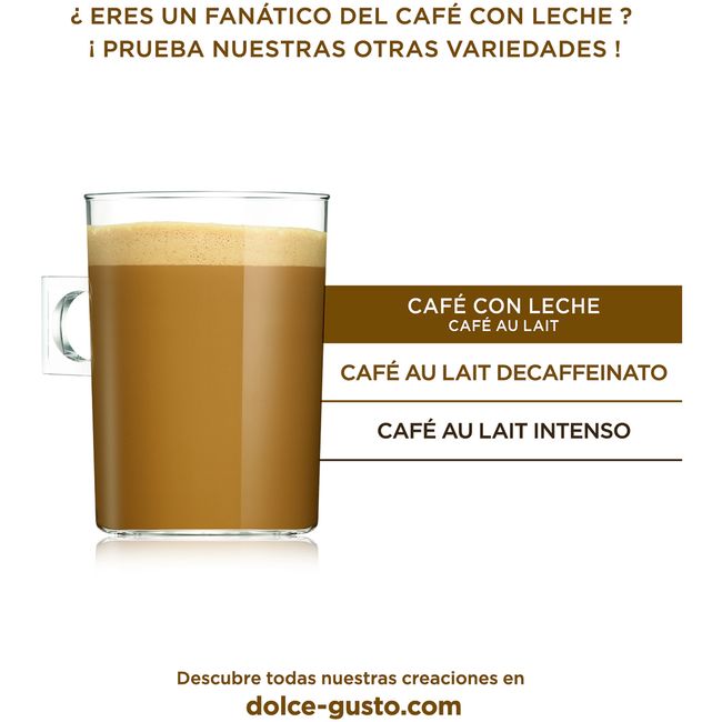 ⇒ Comprar Capsula cafe con leche nescafe dolce gusto 16 pz 12168420 ▷ Más  de 200 tiendas ✔️