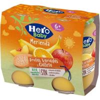 Berenar de fruites amb galeta HERO, pack 2x190 g