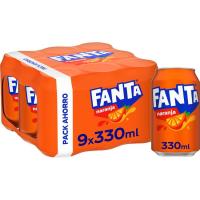 Refresc de taronja FANTA, pack 9x33 cl