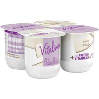 Iogurt desnatat de coco DANONE VITALINEA, pack 4x120 g