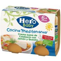 Crema suau de carabassó-pernil-formatge HERO, pack 2x190 g