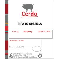 Tira de costilla de lomo de cerdo EROSKI, bandeja aprox. 1.1 kg