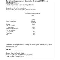 Aceite de oliva con albahaca F. Adrià BORGES, botella 200 ml