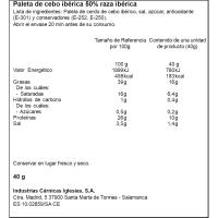 Delicatapas paleta ibérica cebo 50% raza ib IGLESIAS, sobre 40 g