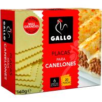 Pasta per a canelons GALLO, 20 plaques, caixa 160 g