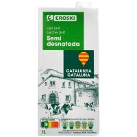 Llet semidesnatada de Catalunya EROSKI, brik 1 litre