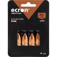 Pila alcalina LR06 (AA) ECRON+, pack 4 u