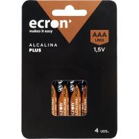 Pila alcalina LR03 (AAA) ECRON+, pack 4 u