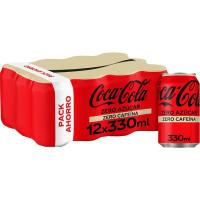 Refresc de cola sense cafeïna COCA COLA Zero, pack 12x33 cl
