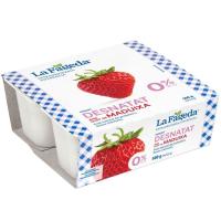 Iogurt desnatat sabor maduixa LA FAGEDA, pack 4x125 g