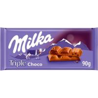 Xocolata triple sabor de xocolata MILKA, tauleta 90 g