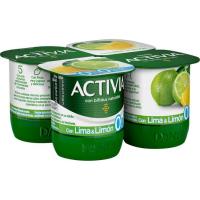 Activia sabor llima-llimona 0% DANONE, pack 4x120 g