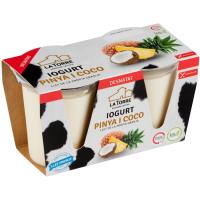 Yogur desnatado sabor piña-coco LA TORRE, pack 2x250 g