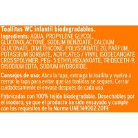 Tovalloletes wc infantil biodegradable EROSKI, pack 2x60 u