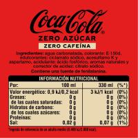 Refresc de cola COCA COLA Zero zero, pack de 24x33 cl