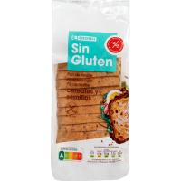 Pan de molde cereales-semillas sin gluten EROSKI, paquete 350 g