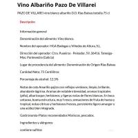 Vi blanc Albariño DO R Baixas PAZO DE VILLAREI, ampolla 75 cl