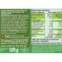 Bífidus amb maduixes 0% matèria grassa 0% sucres afegits EROSKI, pack 4x125 g