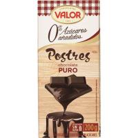 Xocolata pura per a postres sense sucre VALOR, tauleta 200 g