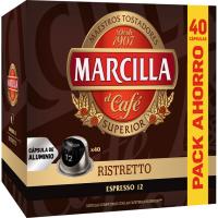 Cafè ristrettro MARCILLA, caixa 40 monodosis