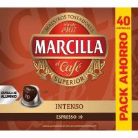 Cafè intens MARCILLA, caixa 40 monodosis