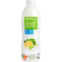 Yogur líquido 00% lima-limón EROSKI, botella 1 litro