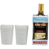 Ron Dominicano BARCELO, botella 70 cl + Vasos Regalo