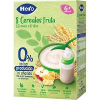 Farinetes 8 cereals amb fruita HERO, caixa 340 g