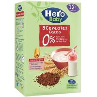 Papilla 8 cereales con cacao HERO, caja 340 g