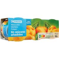 Melocotón sin azúcar EROSKI, pack 3x115 g