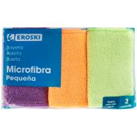 Bayeta microfibra pequeña EROSKI, pack 3 uds