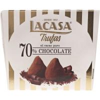 Trufas al cacao puro 70% chocolate LA CASA, caja 150 g