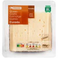 Queso curado cortado EROSKI, cuña 250 g