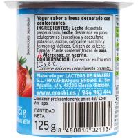 Iogurt desnatat sabor maduixa EROSKI basic, pack 4x125 g