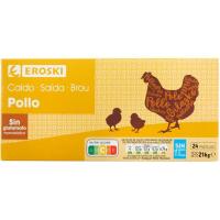 Brou de pollastre 24 pastilles EROSKI, caixa 216 g