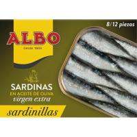 Sardineta en oli d`oliva verge ALBO, llauna 107g
