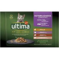 Aliment humit de carn gat esterilitzat ULTIMA, pack 4x85 g