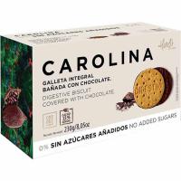 Galleta choco sin azúcar digestive integral CAROLINA, caja 230 g